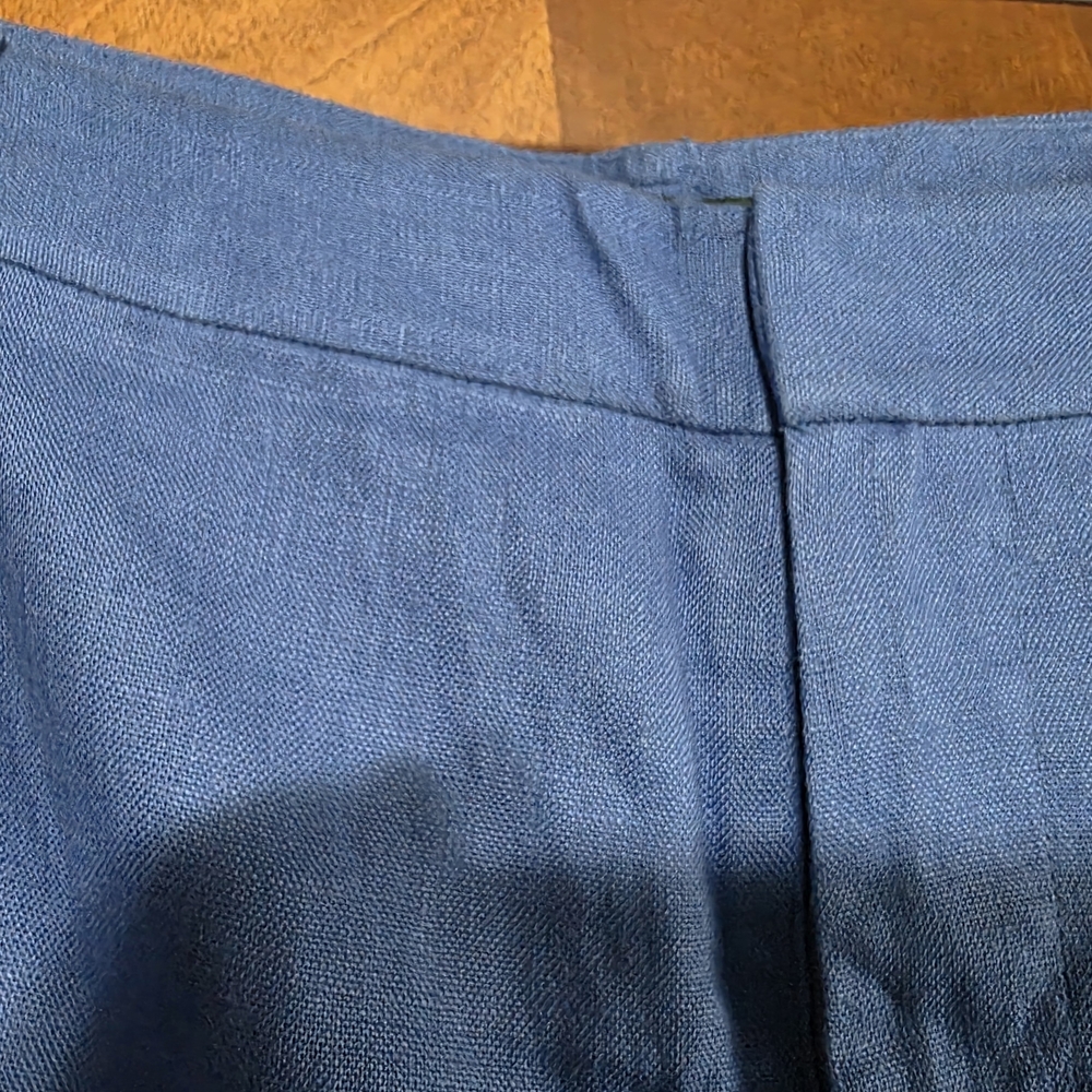 Ralph Lauren Women's Vibrant Blue Linen Lined Pants - Picture 7 of 8